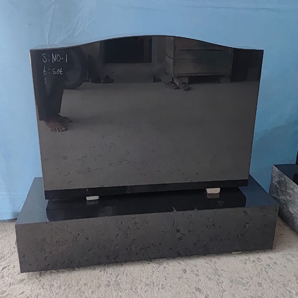 black upright headstone